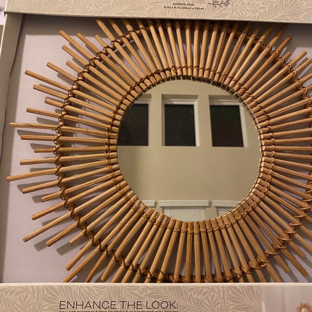 Home decor circle wooden mirror boho chic macrame - Picture 6 of 8